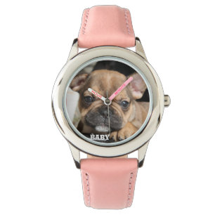 Französische Bulldogge Welpe French Bulldog Armbanduhr