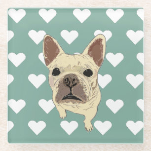 Französische Bulldogge-Welpe Glasuntersetzer