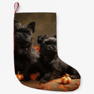 Französische Bulldogge Welpe Herbstfreude Kürbis Kleiner Weihnachtsstrumpf