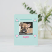 Französische Bulldogge Welpe Love, Postkarte (Stehend Vorderseite)
