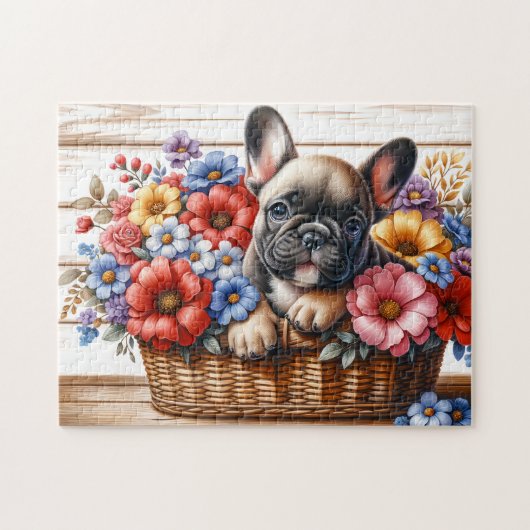 Französische Bulldogge Welpe Puzzle (Horizontal)