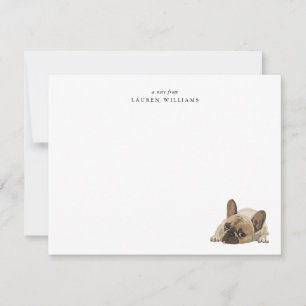 Französische Bulldogge-Welpen-Flat-Notizkarte Mitteilungskarte