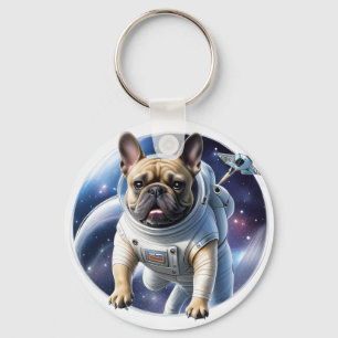 Französische Bulldogge Weltraum French Bulldog Schlüsselanhänger