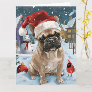 Französische Bulldogge Winter Wonderland Weihnacht Karte