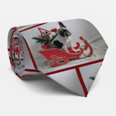 Französische Bulldogge Xmas French Bulldog Krawatte (Gerollt)