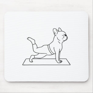 Französische Bulldogge Yoga Lustige Frenchie Mousepad