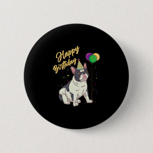 Französische Bulldogge zum Geburtstag Button
