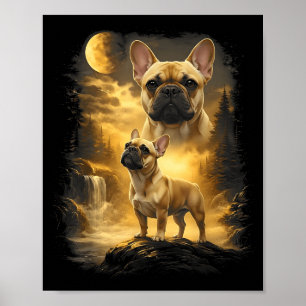 Französische Bulldogge ! zum Mond heulendes Meme 9 Poster