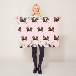 Französische Bulldogge zwei Freunde French Bulldog Fleecedecke