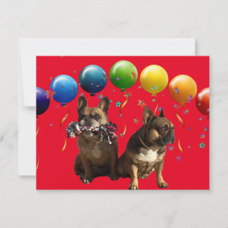 Französische Bulldogge zwei Freunde French Bulldog Mitteilungskarte