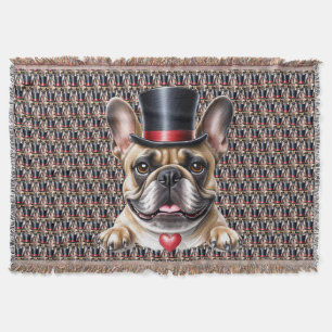Französische Bulldogge Zylinder French Bulldog Decke