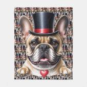 Französische Bulldogge Zylinder French Bulldog Fleecedecke (Vorderseite)