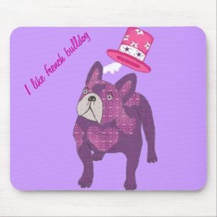 Französische Bulldogge Zylinder French Bulldog  Mousepad