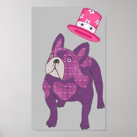 Französische Bulldogge Zylinder French Bulldog Poster (Vorne)