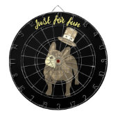 Französische Bulldogge Zylinder Neujahr Dartscheibe (vorne)