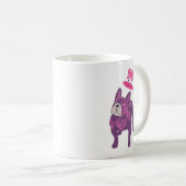 Französische Bulldogge Zylinder Neujahr Kaffeetasse (VorderseiteRechts)