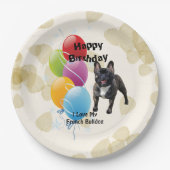 Französische Bulldoggen-alles- Gute zum Pappteller (Vorderseite)