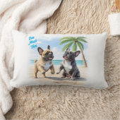 Französische Bulldoggen am Strand in Urlaub Lendenkissen (Decke)