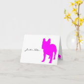 Französische Bulldoggen-Anmerkungs-Karte Karte (Gelbe Blume)