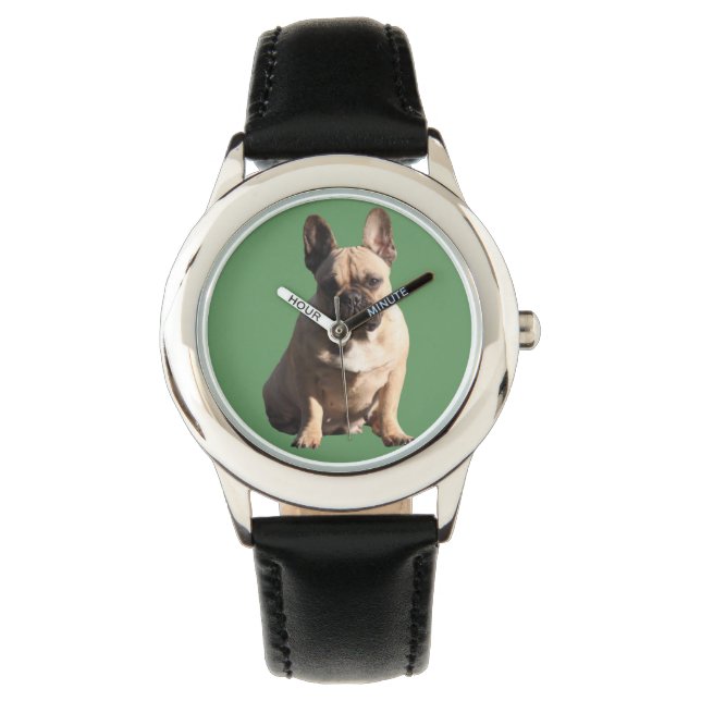 Französische Bulldoggen Armbanduhr für Kinder (Vorderseite)