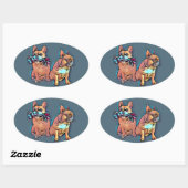 Französische Bulldoggen Aufkleber (Blatt)