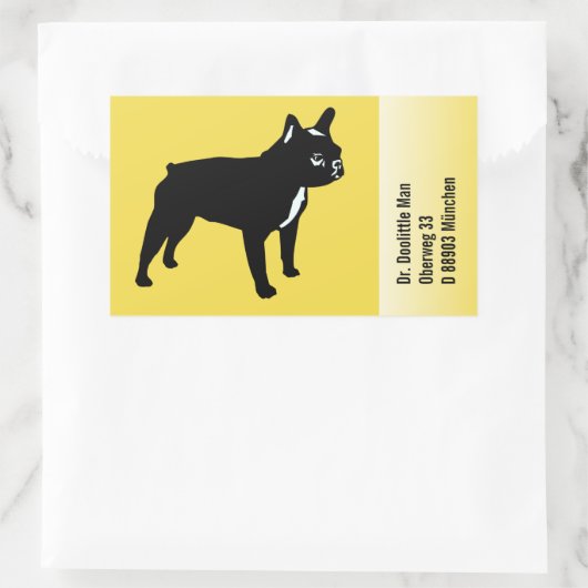 Französische Bulldoggen Aufkleber mit Text (Tasche)