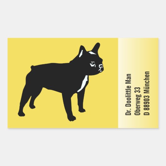 Französische Bulldoggen Aufkleber mit Text (Vorderseite)