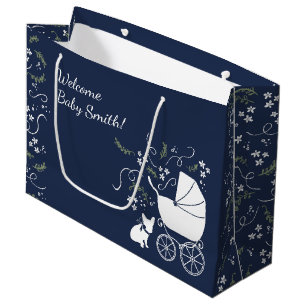 Französische Bulldoggen-Babyparty-Geschenk-Tasche Große Geschenktüte