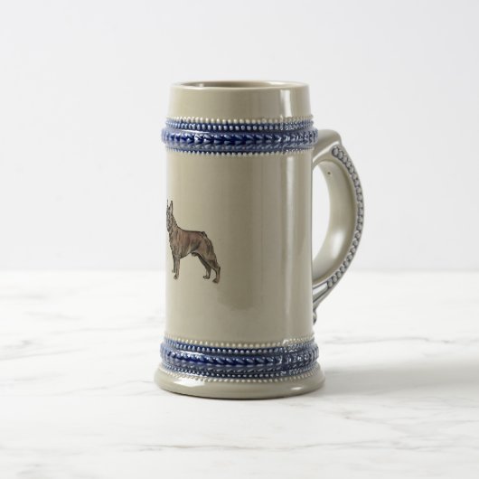 Französische Bulldoggen-Bier Stein Bierglas (VorderseiteRechts)