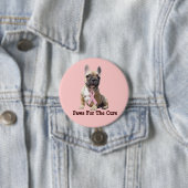 Französische Bulldoggen-Brustkrebs-Knopf Button (Beispiel)