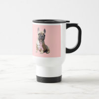 Französische Bulldoggen-Brustkrebs-Reise-Tasse