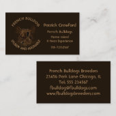 Französische Bulldoggen-Brüter und Training Visitenkarte (Vorne/Hinten)