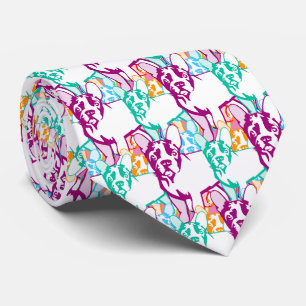 Französische Bulldoggen bunt Krawatte