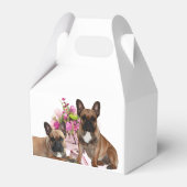Französische Bulldoggen bunten Blumen Muttertag Geschenkschachtel (Rückseite)