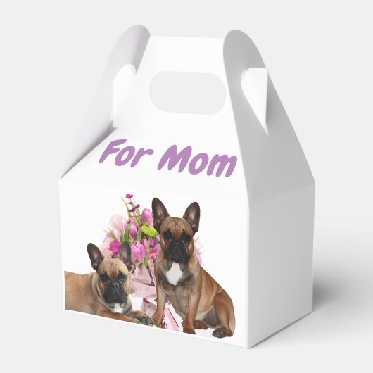 Französische Bulldoggen bunten Blumen Muttertag Geschenkschachtel (Vorderseite)