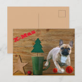  französische Bulldoggen Christmas French Bulldog  Postkarte (Vorne/Hinten)