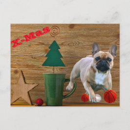  französische Bulldoggen Christmas French Bulldog  Postkarte