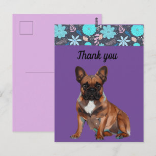  französische Bulldoggen Dankeschön French Bulldog Postkarte