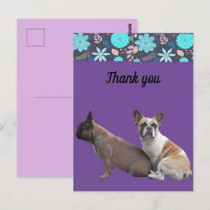  französische Bulldoggen Dankeschön French Bulldog Postkarte