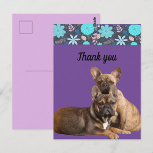  französische Bulldoggen Dankeschön French Bulldog Postkarte