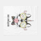 Französische Bulldoggen-Einhorn Fleecedecke (Vorderseite (Horizontal))