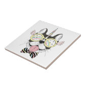 Französische Bulldoggen-Einhorn Fliese (Seite)