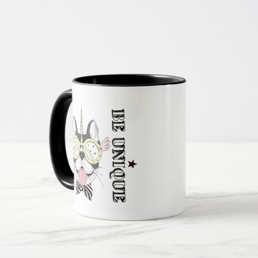 Französische Bulldoggen-Einhorn Tasse (Vorderseite Links)