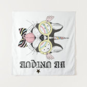 Französische Bulldoggen-Einhorn Wandteppich (Vorderseite (Horizontal))