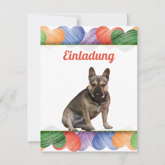 Französische Bulldoggen Einladung (Vorderseite)
