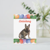 Französische Bulldoggen Einladung (Stehend Vorderseite)