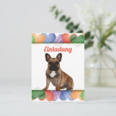 Französische Bulldoggen Einladung (Stehend Vorderseite)