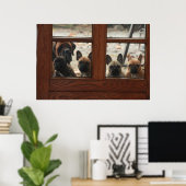 Französische Bulldoggen Fenster FrenchvBulldog Poster (Heimbüro)