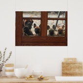 Französische Bulldoggen Fenster FrenchvBulldog Poster (Küche)