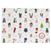 Französische Bulldoggen-Feriengeschenk-Tasche Große Geschenktüte (Rückseite)